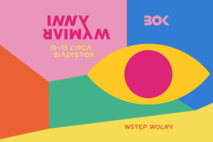 Kolorowa grafika festiwalowa z motywem oka.