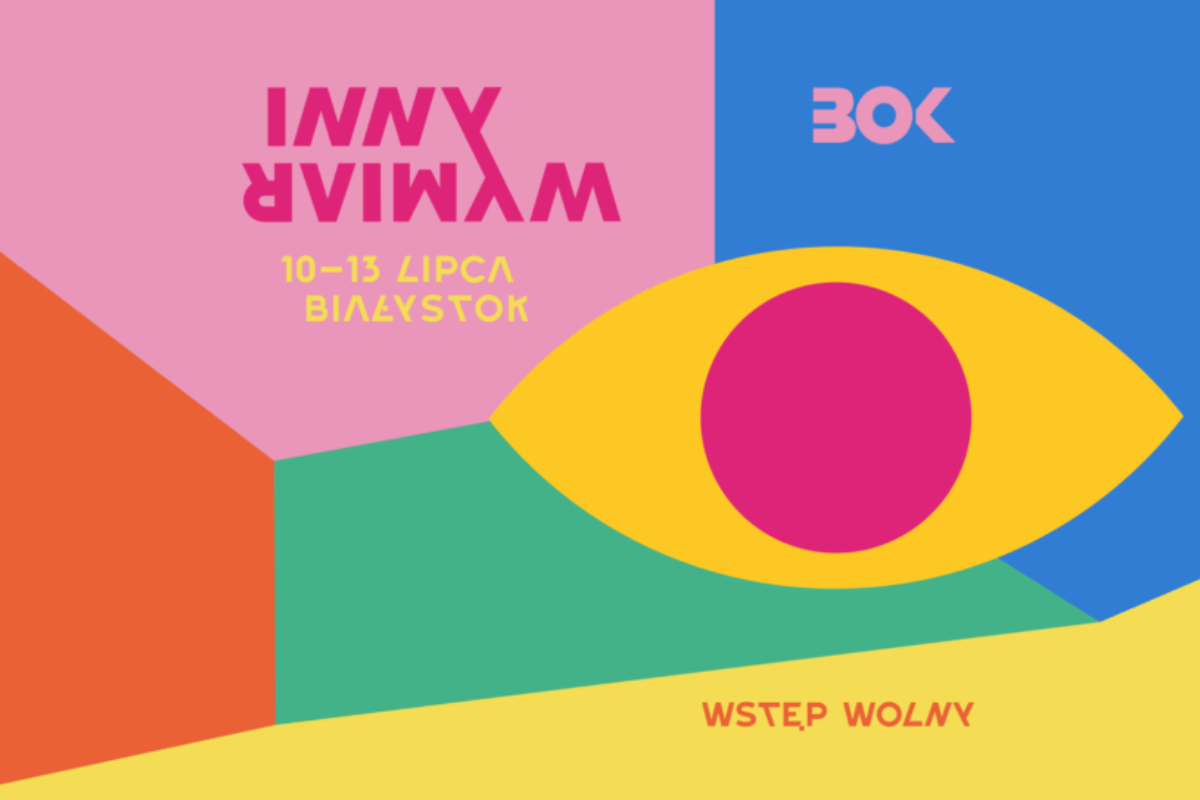 Kolorowa grafika festiwalowa z motywem oka.