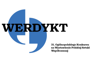 Grafika z logotypem konkursu - niebieski cudzysłów, słowem 