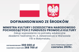 Tablica informacyjna zawierająca informacje o projekcie: nazwę projektu i funduszu oraz kwotę dofinansowania.