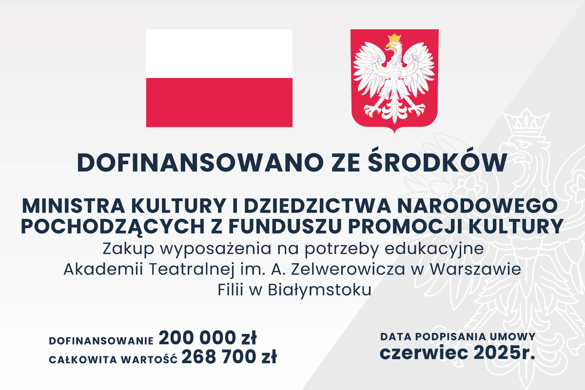 Tablica informacyjna zawierająca informacje o projekcie: nazwę projektu i funduszu oraz kwotę dofinansowania.
