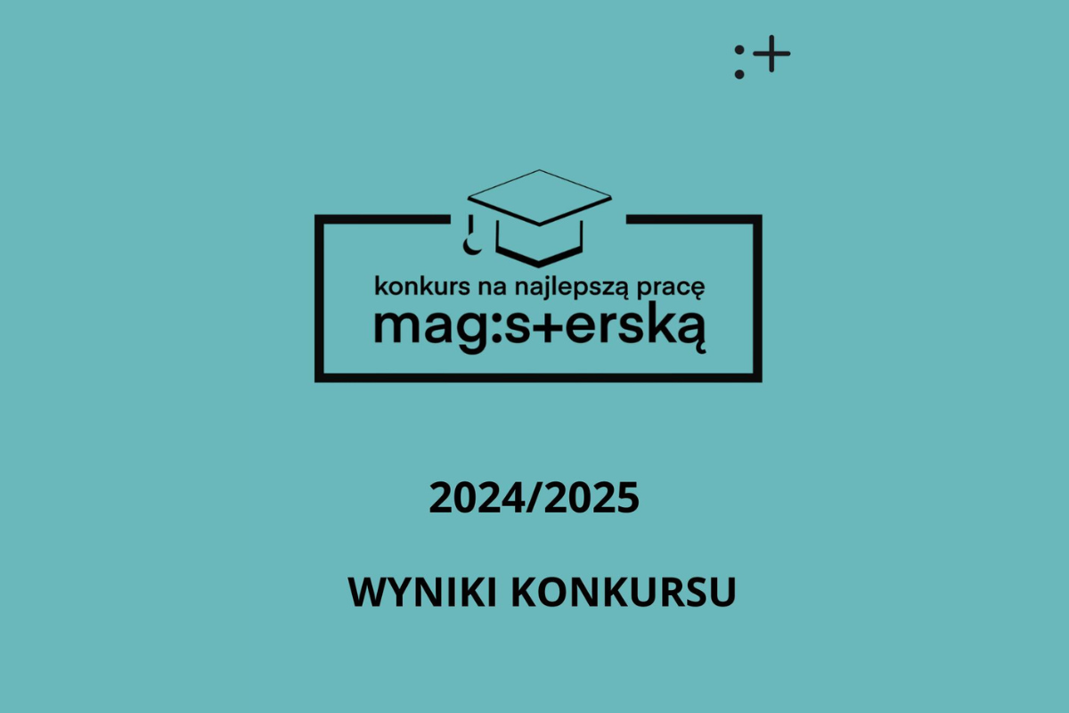 Grafika Instytutu Teatralnego: na niebieskim tle czarny napis "konkurs na najlepszą pracę magisterską".